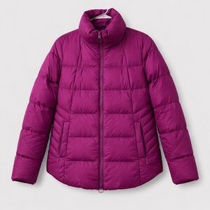 Athleta Women’s Down Puffer Jacket fuchsia berry XL Insulated Read description
